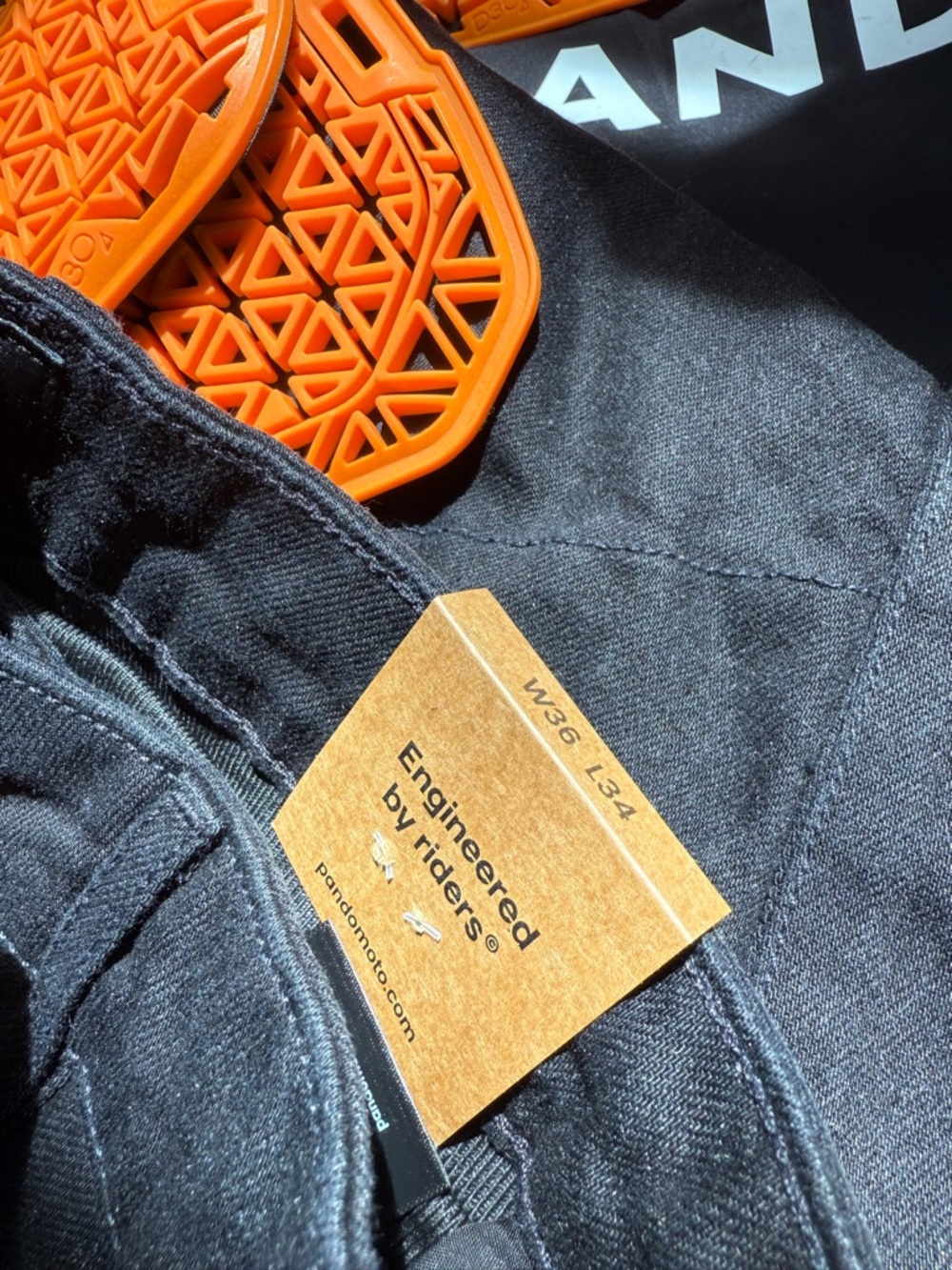 NWT Pando Moto Men's Black Tactical Cargo Pants with Zip Pockets 36/34 orig $350 - Picture 7 of 8